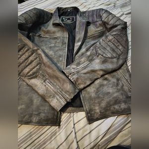 Real leather men's xl motorcycle jacket